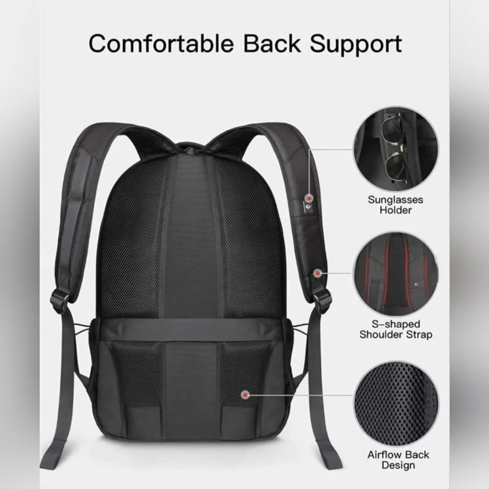NWOT | Inateck | Laptop Bag Backpack | USB Port | 15.6 inch | Black | Unisex